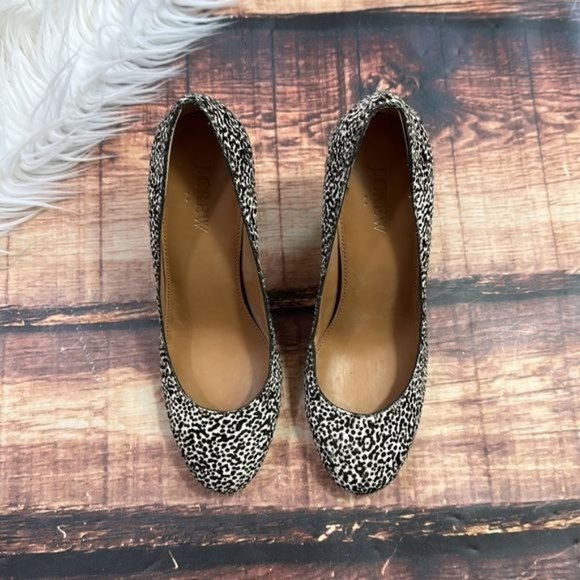 RELISTED J. Crew Hair Leopard Heels Spotted - Picture 7 of 11